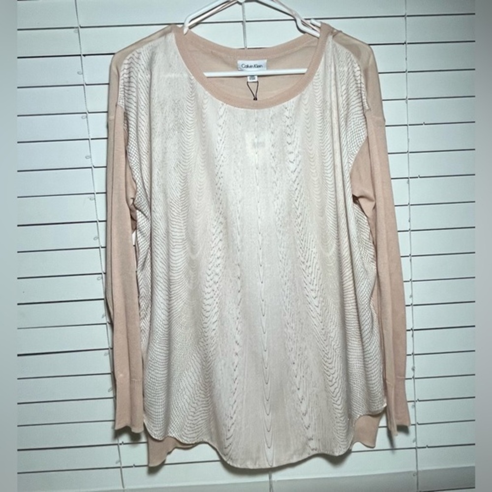 Calvin Klein Pink Women’s Long Sleeve Knit/Tricot‎ top Sz M